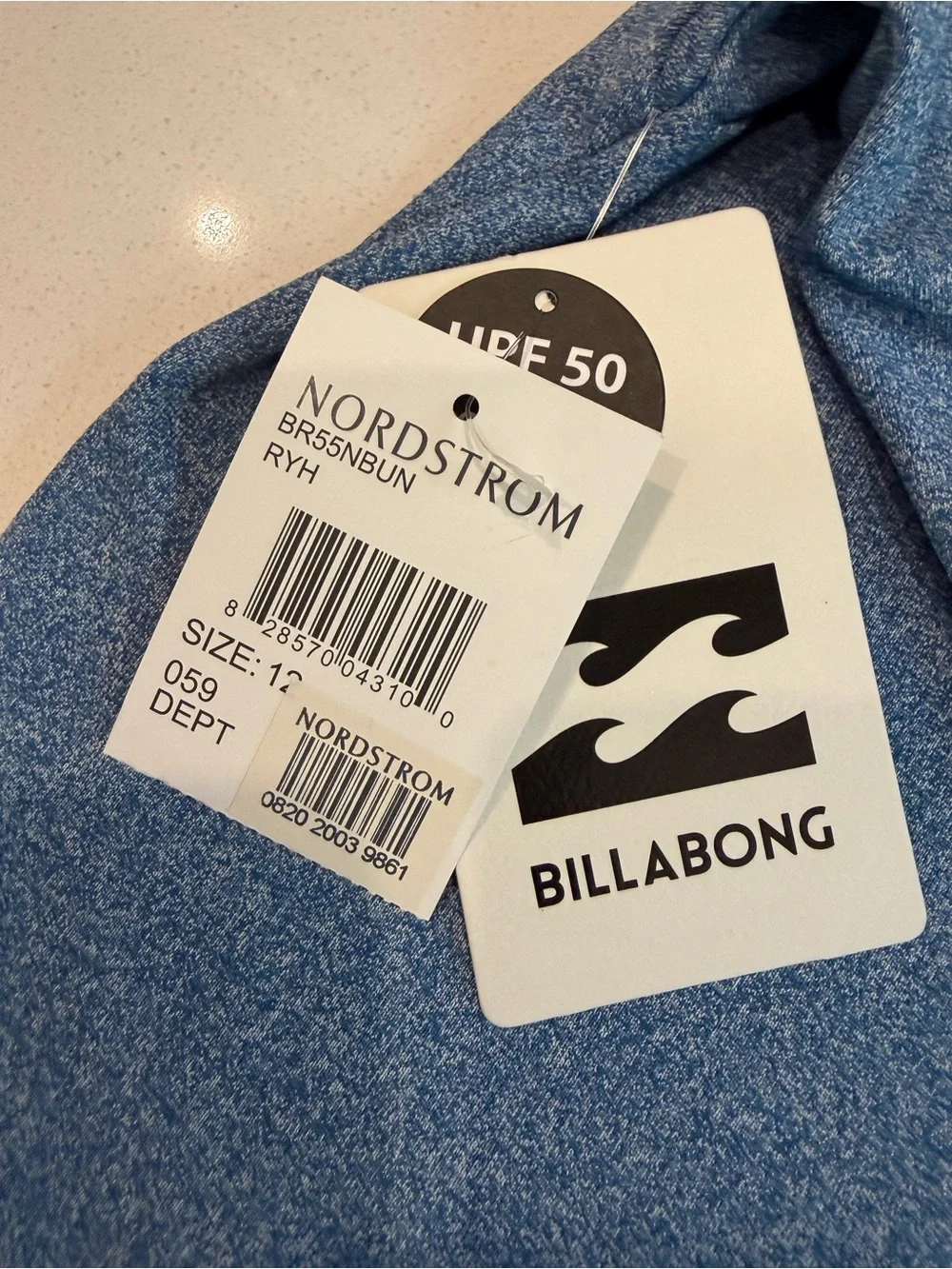Billabong Heathered Blue Long Sleeve Logo Shirt